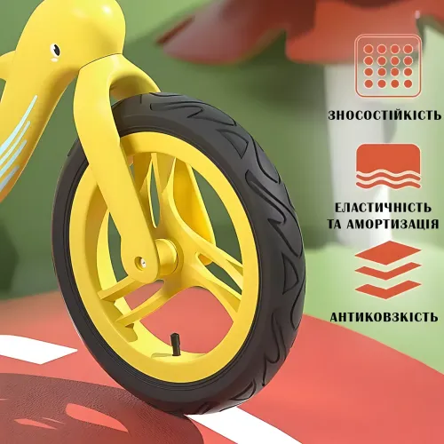 Велобег с дельфином BA03, складной беговел от 2 до 5 лет, надувные колеса 12'', нагрузка до 40 кг, вес 4 кг Розовый - фото 8