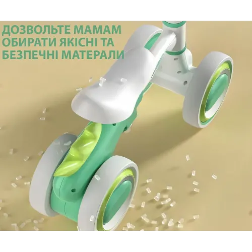 Беговел LS-1005 Bybeo Baby с музыкой и подсветкой, прогулочный велосипед 1-5 лет, 4 колеса, пластик, складной - фото 4