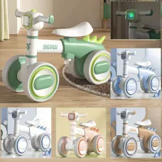 Беговел LS-1005 Bybeo Baby с музыкой и подсветкой, прогулочный велосипед 1-5 лет, 4 колеса, пластик, складной