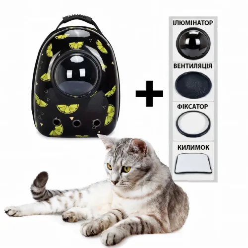 CosmoPet: космический рюкзак-переноска для домашних животных с иллюминатором, 42х32х22 см, лимончик - фото 9