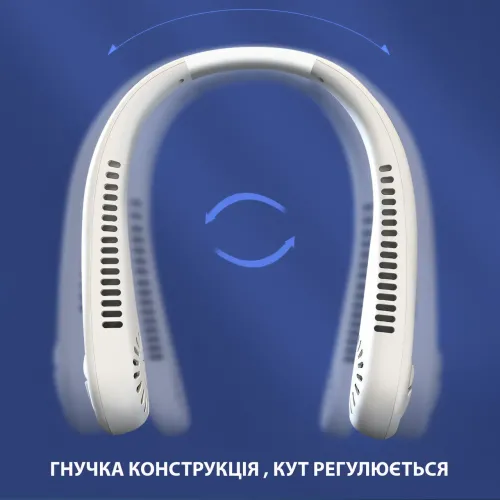 Портативный вентилятор на шею, мини вентилятор MM04 с аккумулятором и 3 уровнями обдува - фото 6