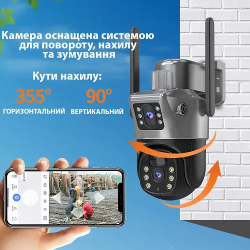 Уличная поворотная WiFi цифровая камера видеонаблюдения с солнечной панелью, 4G с двумя линзами, SOLAR - фото 6