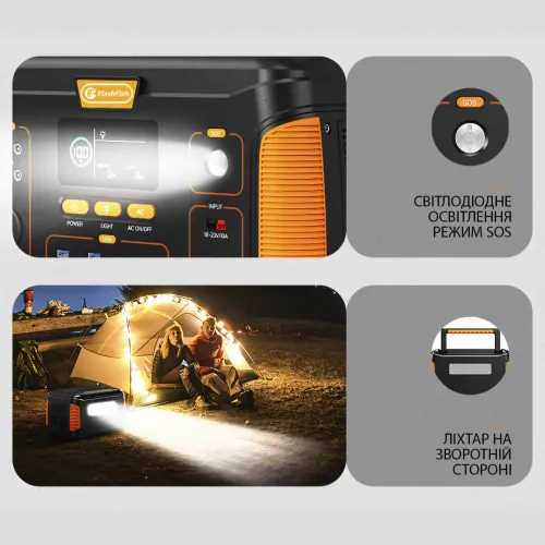 Портативная электростанция WX1438, 650W, (171 000 мАг), разъемы: USB, Type-C, DC, 2 розетки, фонарь - фото 8