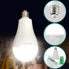 LED-Лампочка 15w 2 в 1, с аккумулятором 2 x 18650, цоколь E27, работает от 220В и от встроенных акб