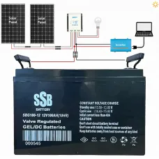 Гелевый аккумулятор SSB 100А 12V для инвертора, силовой АКБ для бесперебойного питания