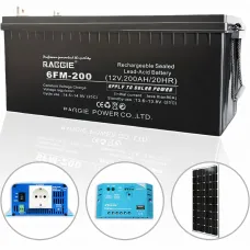 Гелевый аккумулятор 12V 200Ah, необслуживаемый АКБ RAGGIE AGM для бесперебойного питания