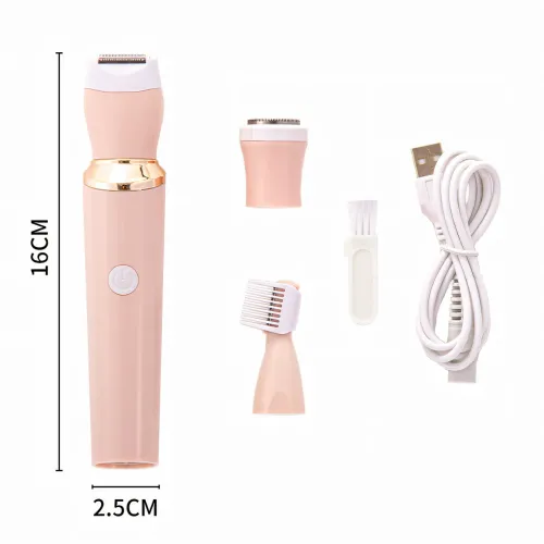 Женский триммер Maxtop MP-078 3 в 1, гигиенический USB эпилятор, аккумуляторная электробритва с 3 насадками - фото 7