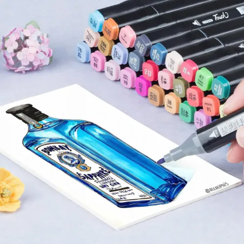 Набор двухсторонних маркеров, Sketch Marker для рисования, 168 цветов на спиртовой основе, в сумке-чехле - фото 10
