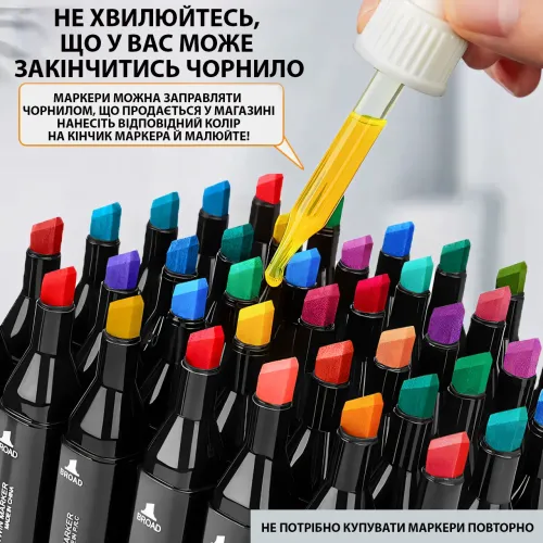 Набор двухсторонних маркеров, Sketch Marker для рисования, 168 цветов на спиртовой основе, в сумке-чехле - фото 6