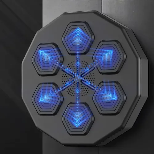 Музична інтелектуальна боксерська панель тренажер з LED-підсвіткою, Bluetooth, 40х40х7.5 см - фото 2