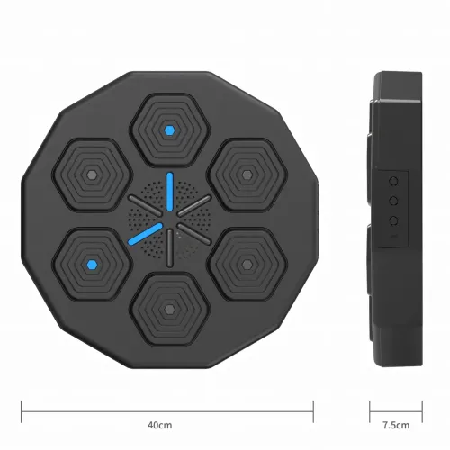 Музична інтелектуальна боксерська панель тренажер з LED-підсвіткою, Bluetooth, 40х40х7.5 см - фото 8