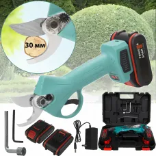 Секатор аккумуляторный DOMOTEC 68V, электрический кусторез 2000 mAh, 2 аккумулятора в кейсе
