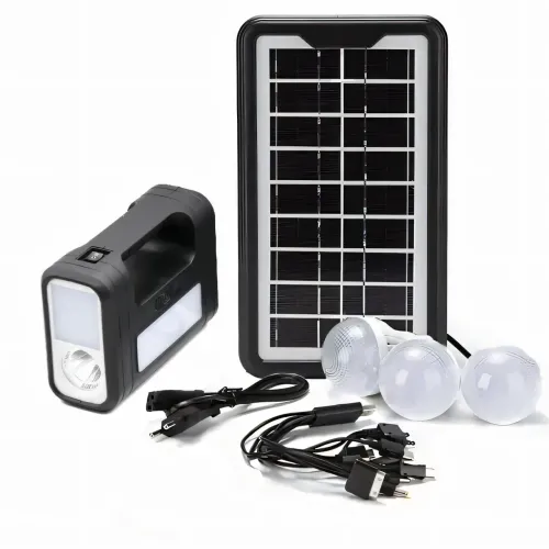 Портативна система освітлення GDPLUS-8017, DC6V3A, Ліхтар + 3 LED-лампи + сонячна панель 4000 mAh - фото 2