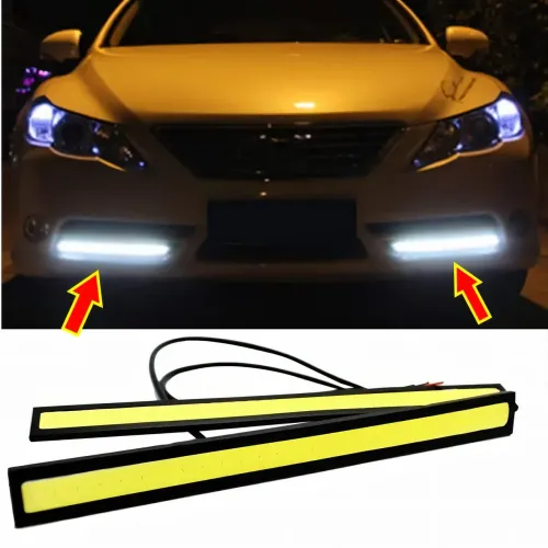 Дневные ходовые огни DRL 17, диодные СОВ автомобильные огни 2 шт 6 Вт, длинна 17 см, алюминиевый корпус - фото 6