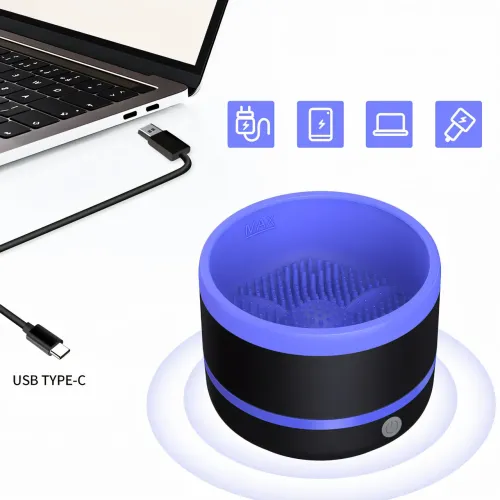 Электрический очиститель кистей для макияжа Makeup brush cleaner AND LY-609, USB инструмент для очистки кистей - фото 8