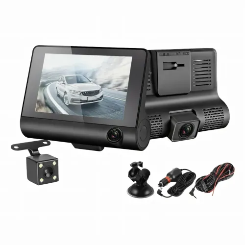 Авторегистратор DVR T-655 Full HD с 3 объективами, видеорегистратор в машину 4 дюйма с камерой заднего вида - фото 8