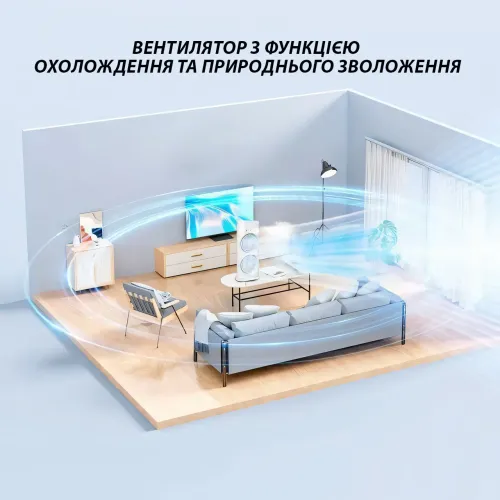 Вентилятор-распылитель 3 в 1, двухуровневый увлажнитель с LED подсветкой и распылителем водяного тумана - фото 7
