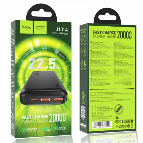 Power bank 20000mAh, портативное зарядное HOCO J101A Astute, 22.5W, совместим с большинством устройств - фото 6