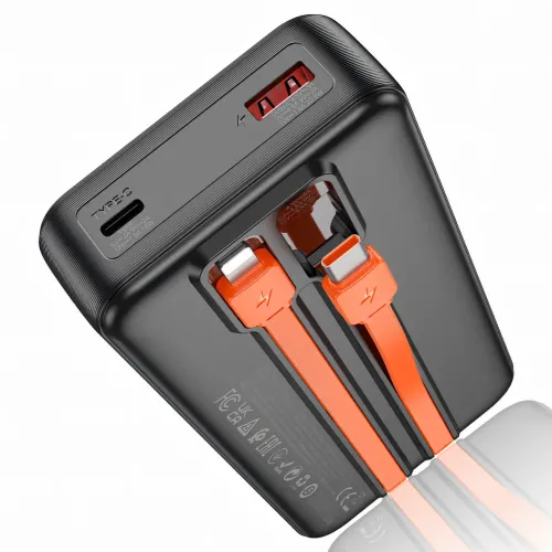 Power bank HOCO J119A, павербанк 22.5W+PD20, емкость 20000mAh, быстрая зарядка, дисплей и встроенный кабель - фото 4