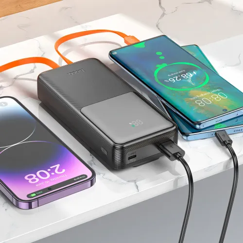Power bank HOCO J119A, павербанк 22.5W+PD20, емкость 20000mAh, быстрая зарядка, дисплей и встроенный кабель - фото 7