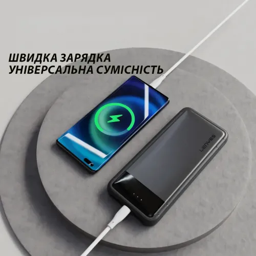 Повербанк Power Bank LENYES 133-10000mAh (Реальная ёмкость) 2хUSB, MicroUSB, Type-C, Черный - фото 3