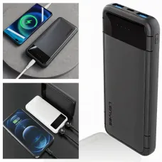 Повербанк Power Bank LENYES 133-10000mAh (Реальная ёмкость) 2хUSB, MicroUSB, Type-C, Черный