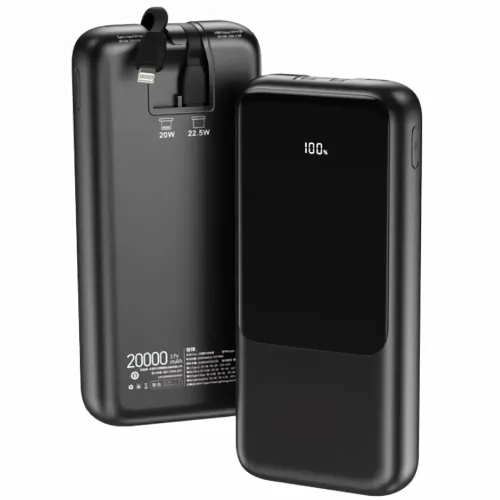 Power Bank Lenyes PX251D 20000mAh с Быстрой Зарядкой QC3+PD и LED Дисплеем, реальная емкость, 22.5W, черный - фото 2
