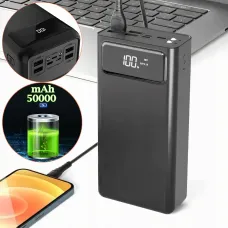 Power Bank LENYES PX591 50000mAh с Быстрой Зарядкой 20W+PD и LED Дисплеем, реальная емкость, 4USB/type-C