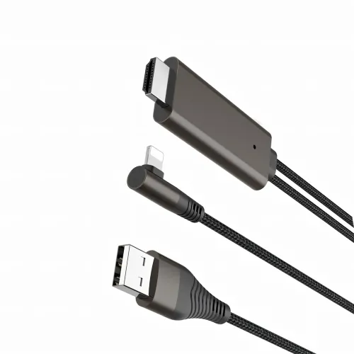 Кабель-переходник HOCO UA14 USB - Lightning - HDMI, 2 м, 1080P HD, алюмінієвий сплав - фото 3