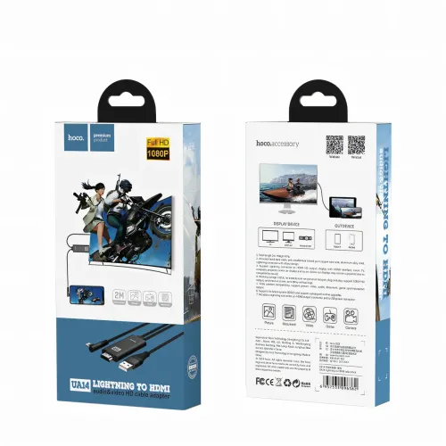 Кабель-переходник HOCO UA14 USB - Lightning - HDMI, 2 м, 1080P HD, алюмінієвий сплав - фото 7