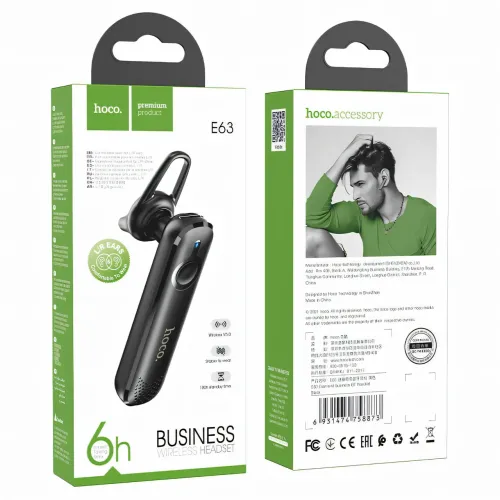 Bluetooth гарнитура HOCO E63, беспроводная гарнитура хендсфри Diamond business BT с звуковыми подсказками - фото 4