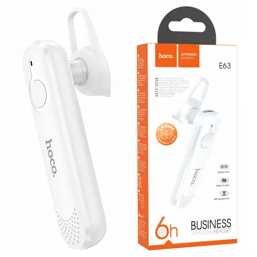 Bluetooth гарнитура HOCO E63, беспроводная гарнитура хендсфри Diamond business BT с звуковыми подсказками Белый