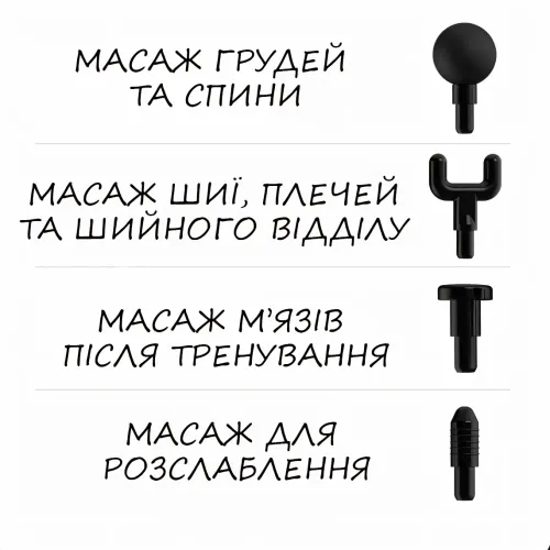 Перкуссионный ручной массажер, двойной аккумуляторный массажер mp 921 для всего тела с 8 насадками - фото 5