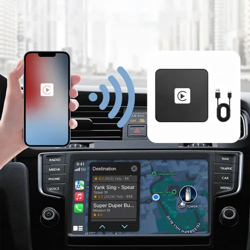 Беспроводной адаптер СarPlay, преобразующий проводное соединение Iphone/Andriod в беспроводное, Plug & Play - фото 7