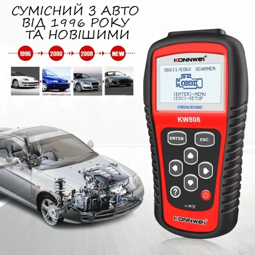 Авто диагност OBDII/EOBD scanner KW 808, универсальный автомобильный сканер - фото 8