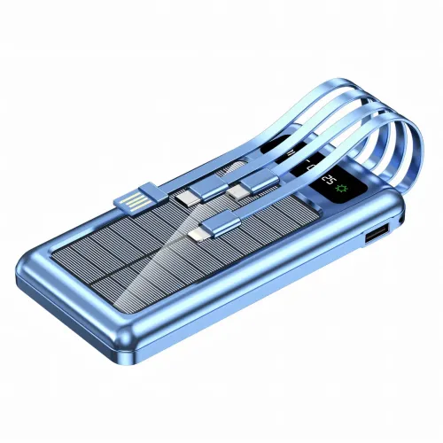 Мобильная зарядка POWER BANK 10000MAH + Solar, портативное зарядное устройство с быстрой зарядкой - фото 2