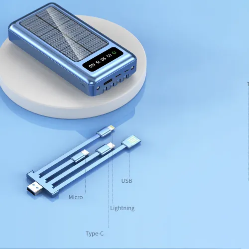 Мобильная зарядка POWER BANK 10000MAH + Solar, портативное зарядное устройство с быстрой зарядкой - фото 3