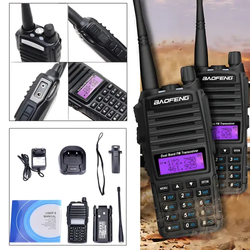 Рація Baofeng UV-82 2800 mAh з повною комплектацією, портативний комплект рація з гарнітурою, 8 ватів