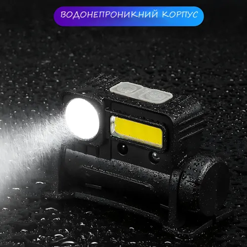 Налобный фонарь BL 123 COB с датчиком движения, фонарик с магнитным креплением + USB зарядка, металл - фото 18