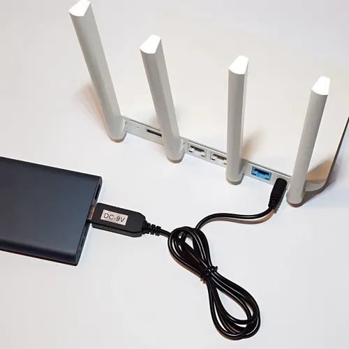 Кабель живлення DC 2.1x5.5mm, 5V-9V, USB 5V->9 V, кабель перехідник для роутера від повербанка, чорний - фото 10