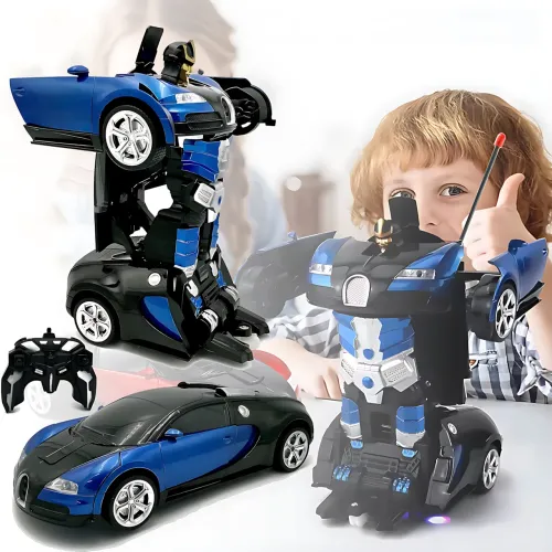 Машинка робот-трансформер Bugatti, робот машина бугатти Autobots Remote Control Car с пультом, синий