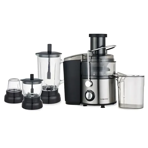 Соковыжималка SOKANY SK-4009, кухонный комбайн 4 в 1, шнековая соковыжималка + кофемолка, измельчитель - фото 2