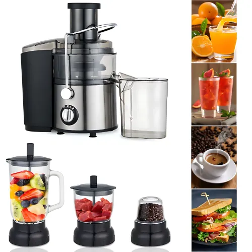 Соковыжималка SOKANY SK-4009, кухонный комбайн 4 в 1, шнековая соковыжималка + кофемолка, измельчитель