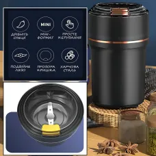 Кофемолка HBB-J300D для измельчения зерен, специй, с лезвиями из нержавеющей стали, 3 режимами помола, черный
