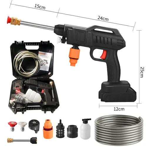 Универсальная мойка Water Gun, аккумуляторная мини-мойка высокого давления, 2 АКБ в комплекте, черный - фото 18
