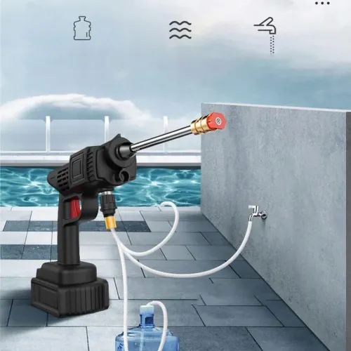Универсальная мойка Water Gun, аккумуляторная мини-мойка высокого давления, 2 АКБ в комплекте, черный - фото 12