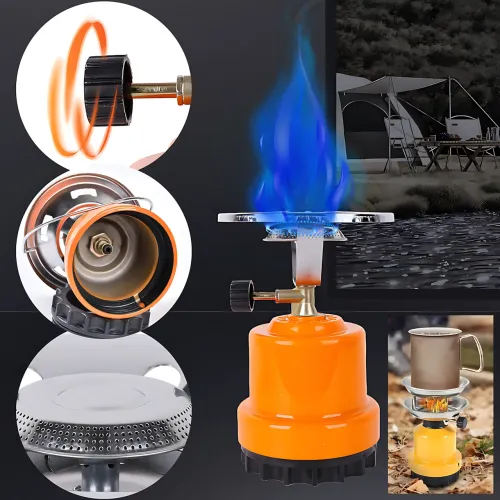 Портативная туристическая газовая горелка с пьезоподжигом, примус плита DYSTATE DY-03, походная газовая печь