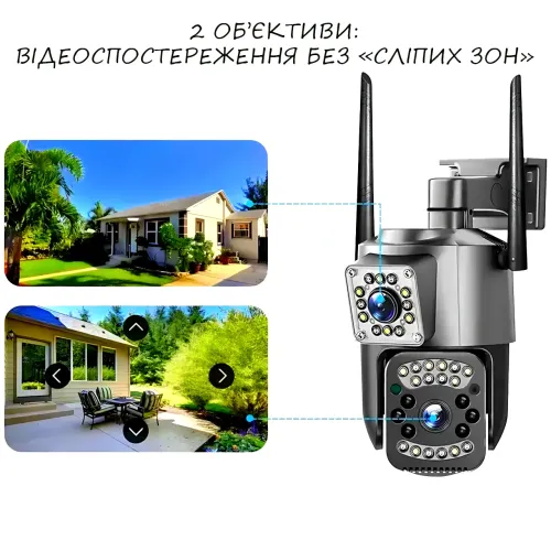 Уличная смарт камера, 2 объектива, проводное/Wi-fi подключение, SD card, громкая связь, ночная сьемка - фото 10