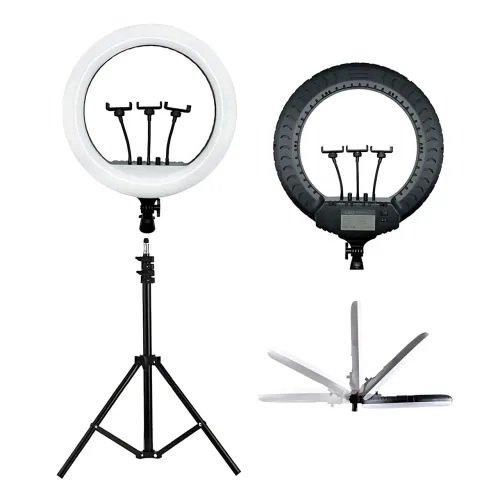 Профессиональная кольцевая LED лампа RL-21 54 см с пультом и держателями 70 W - фото 2