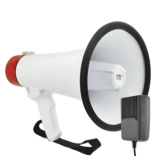 Громкоговоритель MEGAPHONE ER 55, ручной рупор 12v, UKC, покрытие до 1000 м, с диктофоном и сиреной - фото 8